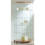 VETRINA TRAPEZOIDALE C/ LUCI CM.80X60/40X181