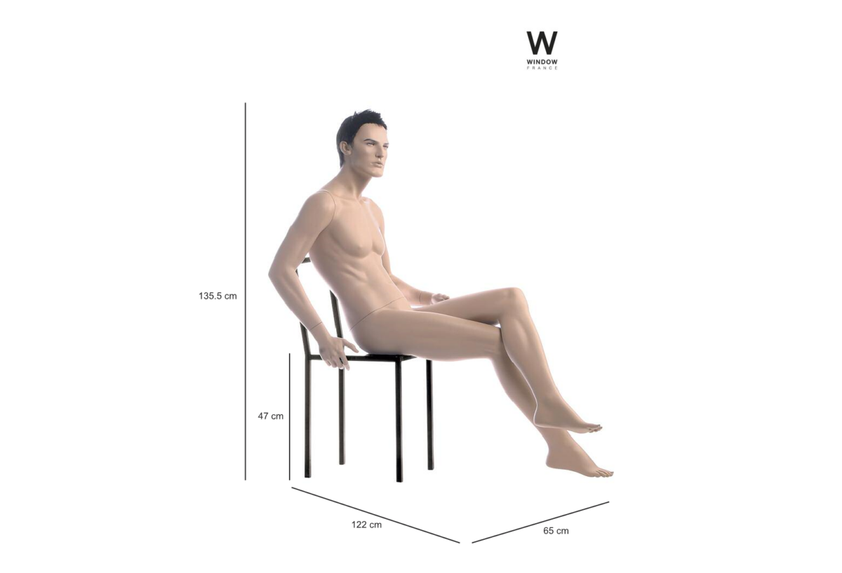 MANICHINO UOMO REALISTICO WINDOW FRANCE - immagine 1