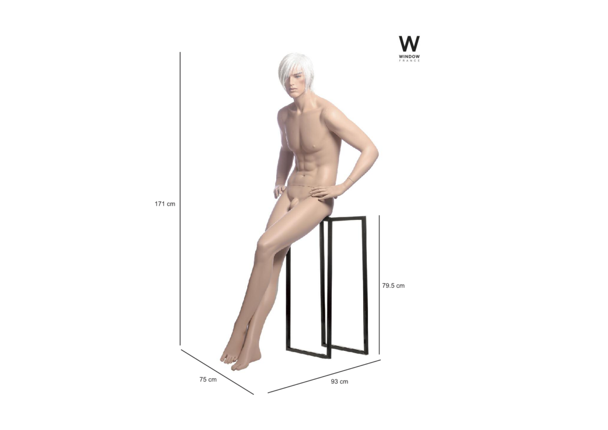 MANICHINO UOMO REALISTICO WINDOW FRANCE - immagine 1
