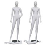 MANICHINO DONNA TESTA UOVO 4 POSE BIANCO LUCIDO