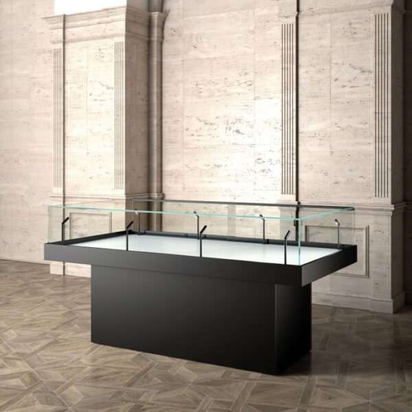 VETRINA MUSEALE IN LEGNO cm.182x80x105h