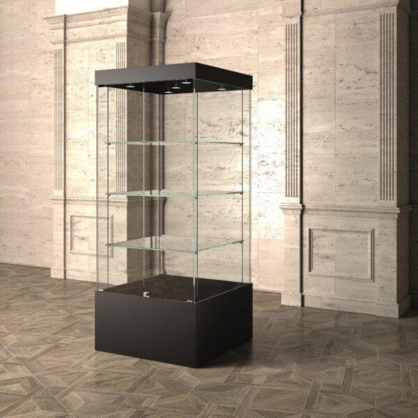 VETRINA MUSEALE IN LEGNO cm.80x80x200h