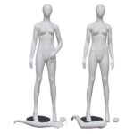 MANICHINO DONNA TESTA UOVO 4 POSE BIANCO LUCIDO