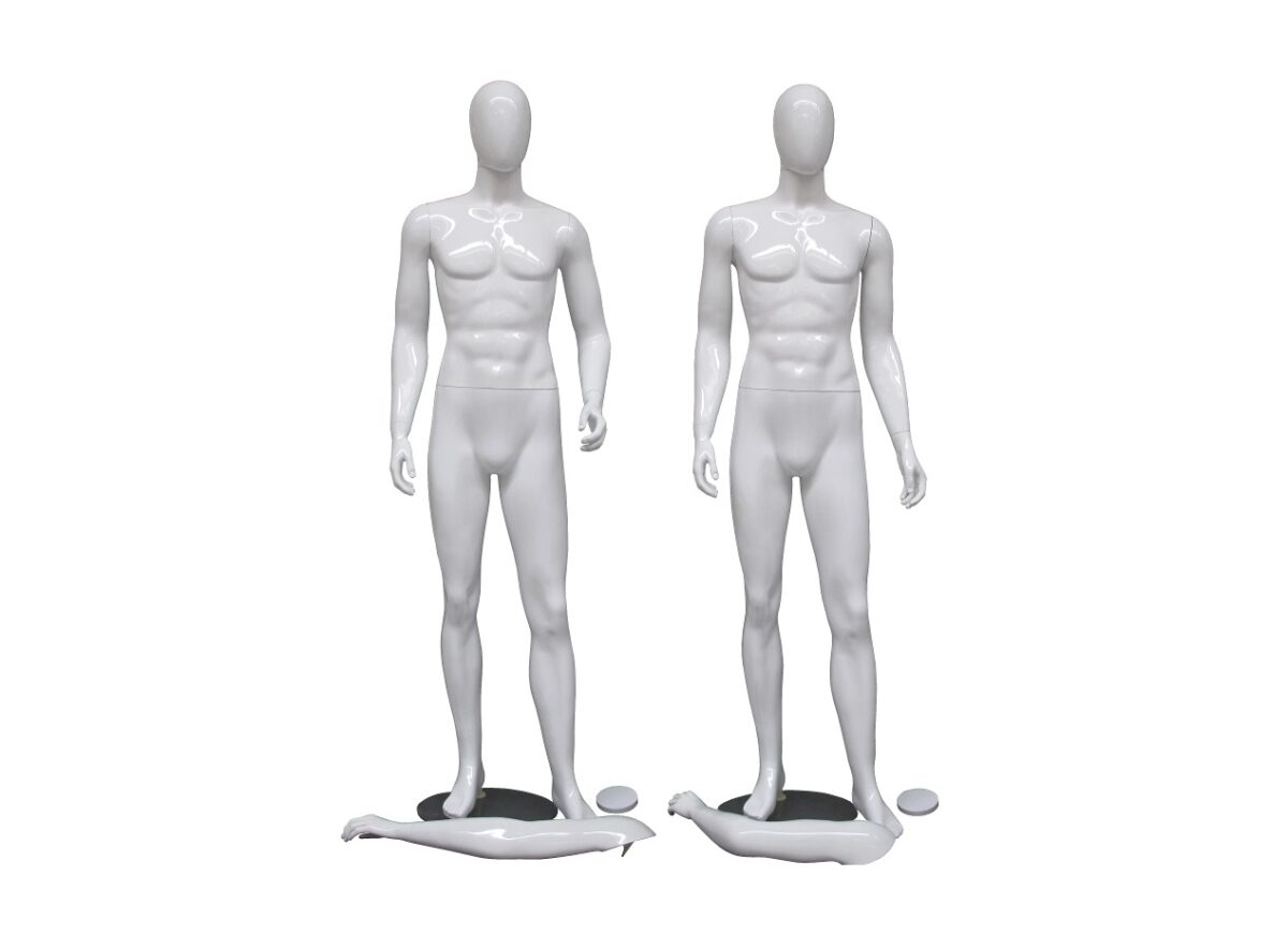 MANICHINO UOMO ASTRATTO 4 POSE BIANCO LUCIDO - immagine 1