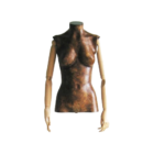 BUSTO DONNA RIVESTITO IN CARTA ANTICATA C/BRACCIA LEGNO