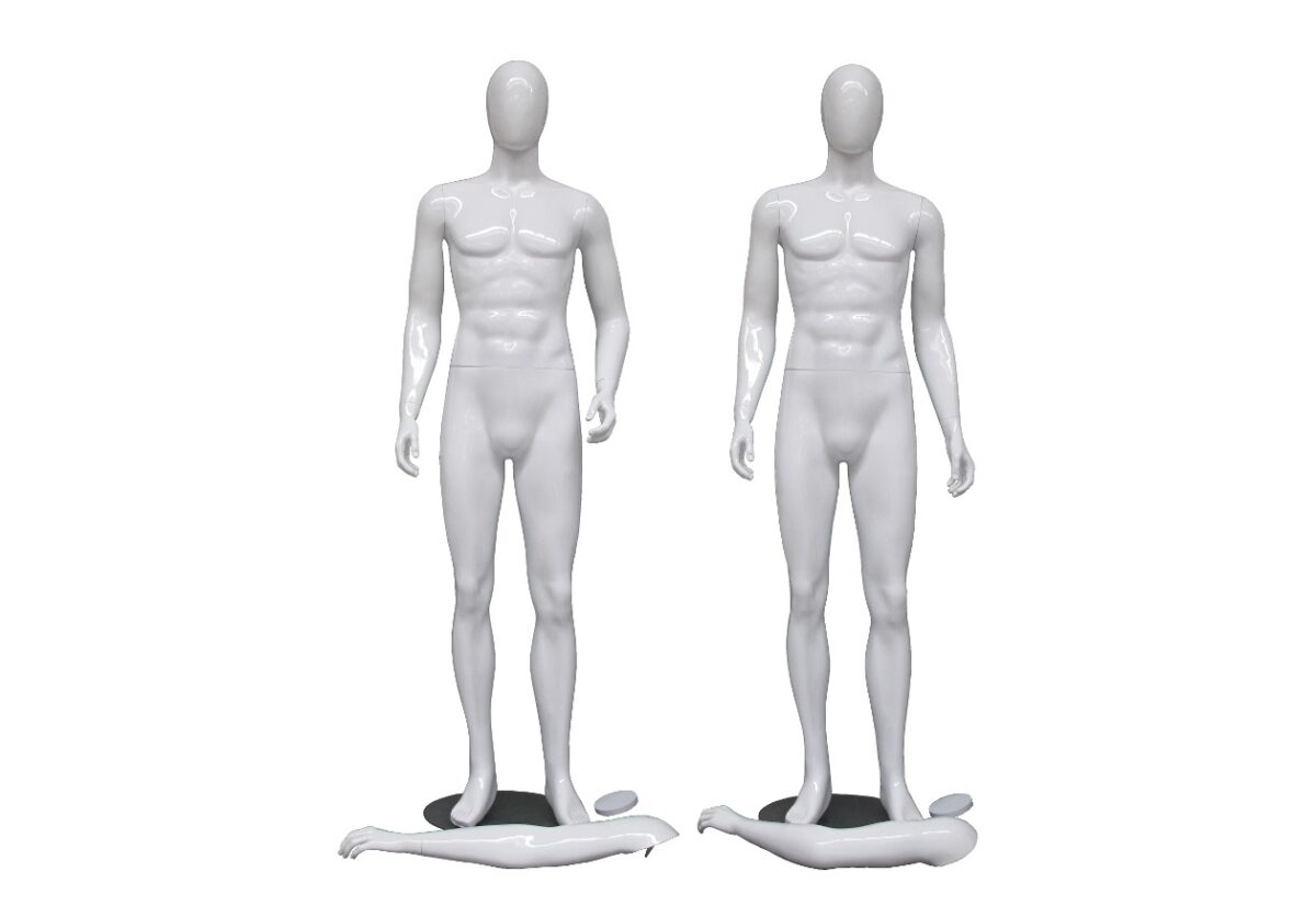 MANICHINO UOMO ASTRATTO 4 POSE BIANCO LUCIDO - immagine 1