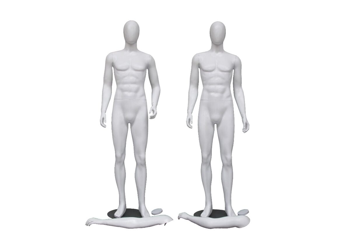 MANICHINO ASTRATTO UOMO 4 POSE BIANCO OPACO - immagine 1