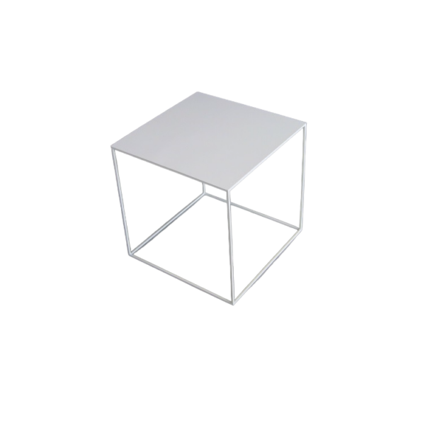 TAVOLINO FERRO TUBINO CM.1 BIANCO H.40