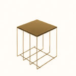 TAVOLINO IN TONDINO DI FERRO VERNICIATO ORO H.40