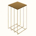 TAVOLINO IN DONDINO DI FERRO VERNICIATO ORO H.80