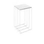 TAVOLINO IN TONDINO DI FERRO BIANCO H.80