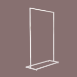 STENDER IN TUBO QUADRO BASE RETTANGOLARE BIANCO CM.95