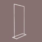 STENDER IN TUBO QUADRO BASE RETTANGOLARE BIANCO CM.65