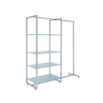 GONDOLA CENTRALE CROMATA APPENDERIA CON PIANI