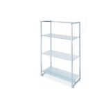 GONDOLA CENTRALE CROMATA CON 3 PIANI CRISTALLO