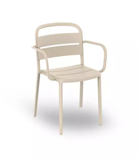 SEDIA COMO CON BRACCIOLI  SABBIA 24 PEZZI