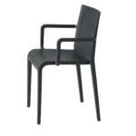 SEDIA NASSAU NERA CON BRACCIOLI  4 PEZZI