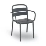 SEDIA COMO CON BRACCIOLI  GRIGIO SCURO 24 PEZZI