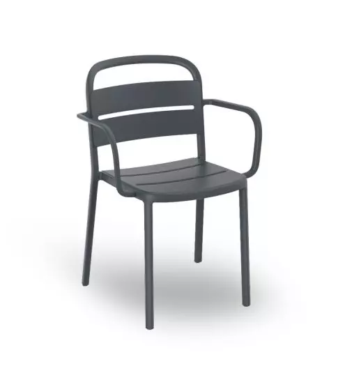 SEDIA COMO CON BRACCIOLI  GRIGIO SCURO 24 PEZZI