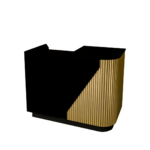 BANCO ANGOLO CURVO CANNETE’ ORO E NERO CM.120