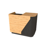 BANCO ANGOLO CURVO CANNETE’ NERO E ROVERE CM.120