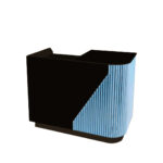 BANCO ANGOLO CURVO CANNETE’ CELESTE E BIANCO CM.120