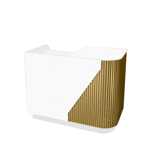 BANCO ANGOLO CURVO  CANNETE’ ORO E BIANCO CM.120