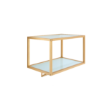 ESPOSITORE DUE PIANI UN APPENDERIA  A PARETE ORO CM.69