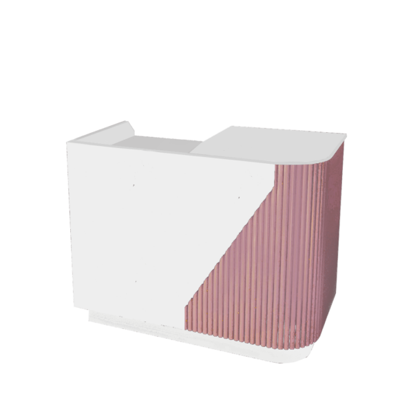 BANCO ANGOLO CURVO  CANNETE’ ROSA E BIANCO CM.120