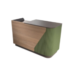 BANCO ANGOLO CURVO CANNETE’ VERDE / LAVA ROVERE CM.160