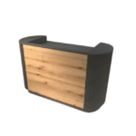 BANCO OVALE ANGOLI CANNETE’ GRIGIO E ROVERE CM.160