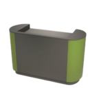 BANCO OVALE ANGOLI VERDI  GRIGIO CM.160