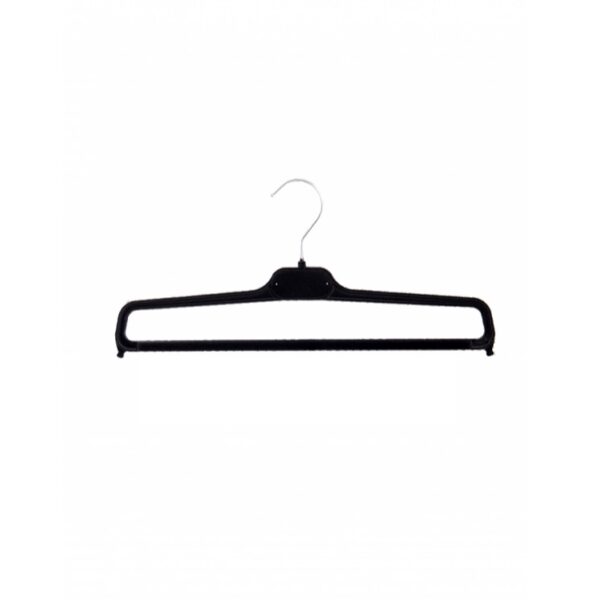 GRUCCIA PORTAPANTALONE PLASTICA FLOCCATA NERA